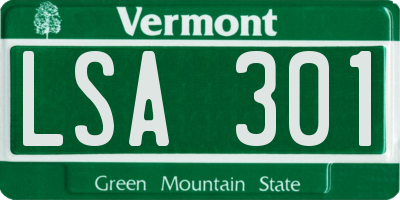 VT license plate LSA301