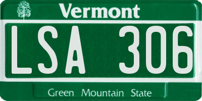 VT license plate LSA306