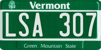VT license plate LSA307