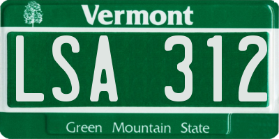 VT license plate LSA312
