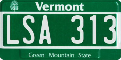 VT license plate LSA313