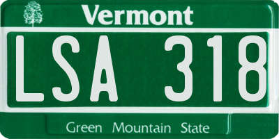 VT license plate LSA318