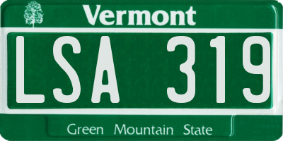 VT license plate LSA319