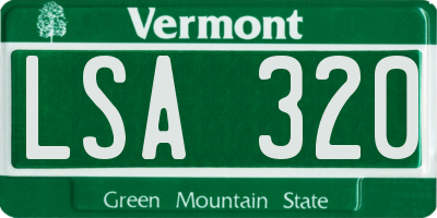 VT license plate LSA320