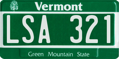VT license plate LSA321