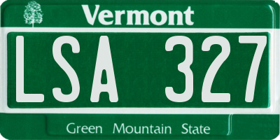 VT license plate LSA327