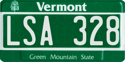 VT license plate LSA328
