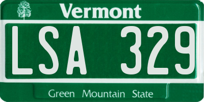 VT license plate LSA329
