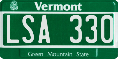 VT license plate LSA330