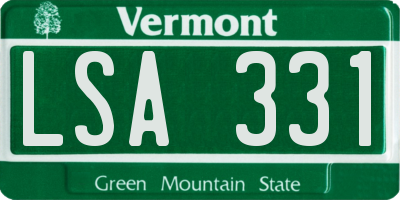 VT license plate LSA331
