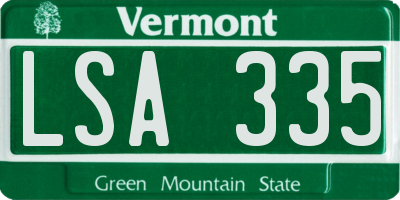 VT license plate LSA335