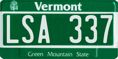 VT license plate LSA337