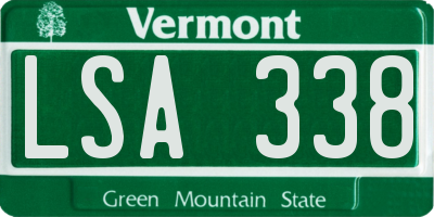 VT license plate LSA338