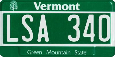 VT license plate LSA340