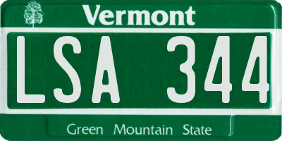 VT license plate LSA344
