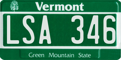 VT license plate LSA346