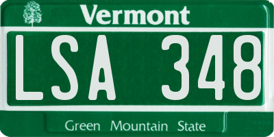 VT license plate LSA348