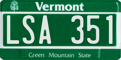 VT license plate LSA351