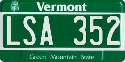 VT license plate LSA352