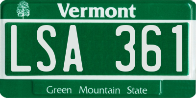VT license plate LSA361