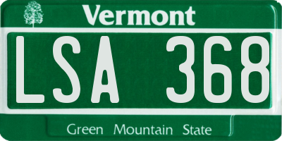 VT license plate LSA368