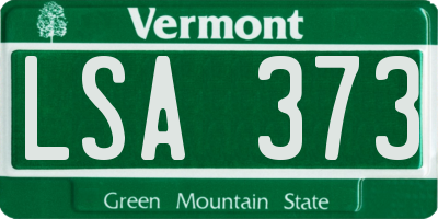 VT license plate LSA373