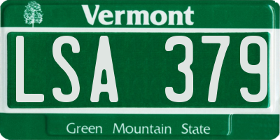 VT license plate LSA379