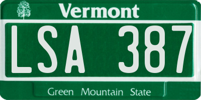 VT license plate LSA387