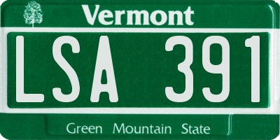 VT license plate LSA391