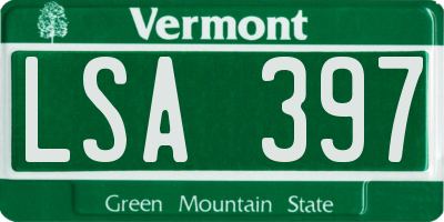 VT license plate LSA397