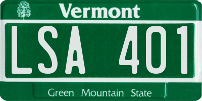 VT license plate LSA401