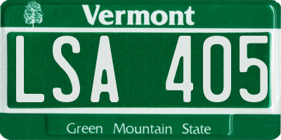 VT license plate LSA405