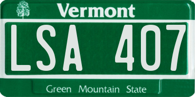 VT license plate LSA407
