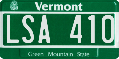 VT license plate LSA410