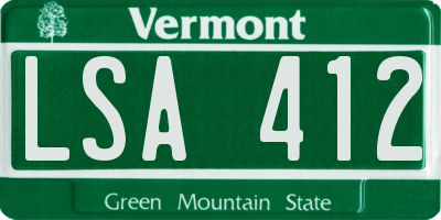 VT license plate LSA412