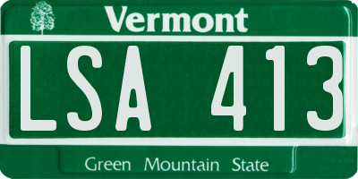 VT license plate LSA413