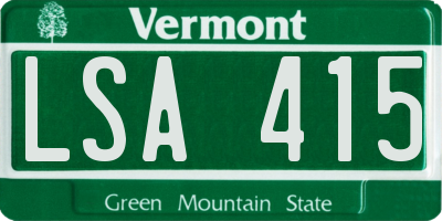 VT license plate LSA415