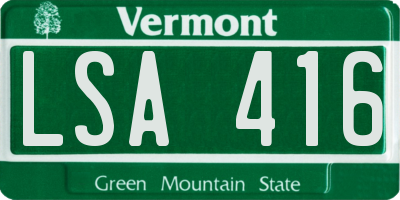 VT license plate LSA416