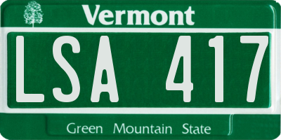 VT license plate LSA417