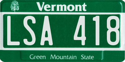 VT license plate LSA418