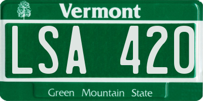VT license plate LSA420
