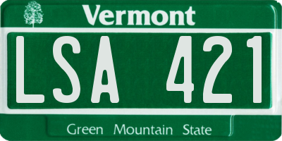 VT license plate LSA421