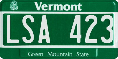 VT license plate LSA423