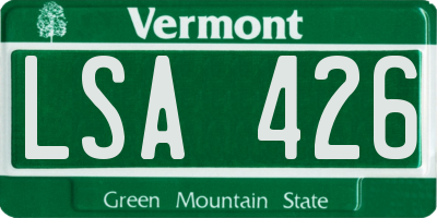 VT license plate LSA426