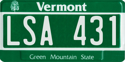 VT license plate LSA431