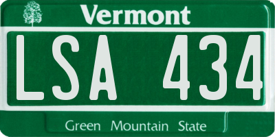 VT license plate LSA434