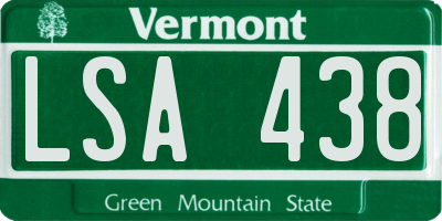 VT license plate LSA438