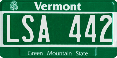VT license plate LSA442