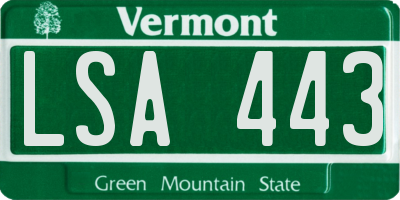 VT license plate LSA443