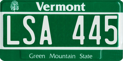 VT license plate LSA445